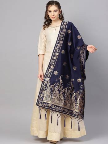 Enhance Your Look of gown and lehenga choli With Latest Trends Of Banarasi Dupatta Beautified With Attractive Weave All Over. You Can Pair This Up With Any Kind Of Ethnic Attire And In Same Or Contrasting Color.