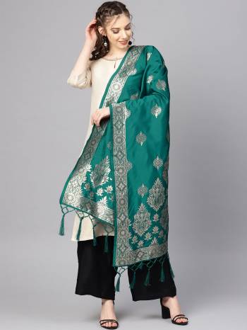 Enhance Your Look of gown and lehenga choli With Latest Trends Of Banarasi Dupatta Beautified With Attractive Weave All Over. You Can Pair This Up With Any Kind Of Ethnic Attire And In Same Or Contrasting Color.