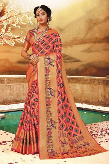 Here Is A Rich Silk Based Saree In Pink Color. This Pretty Saree And Blouse Are Fabricated On Art Silk bEautified With Detailed Weave All Over It. Buy This Saree For Upcoming Festive And Wedding Season. 