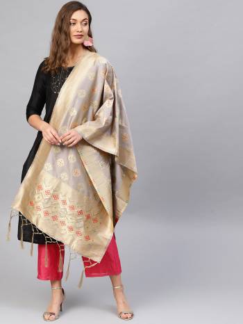 Enhance Your Look of gown and lehenga choli Or A Simple Kurti With Latest Trends Of?Banarasi Dupatta Beautified With Attractive Weave All Over. You Can Pair This Up With Any Kind Of Ethnic Attire And In Same Or Contrasting Colored Attire.