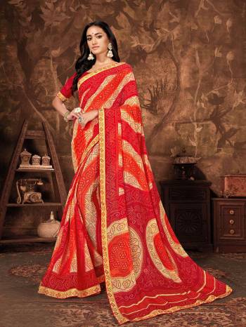 Flaunt Your Rich and Elegant Taste Wearing This Designer Pretty Saree In Rich Red Color Paired With Red Colored Blouse. This Saree Is Fabricated On Georgette Paired With Art Silk Fabricated Blouse. Buy Now.