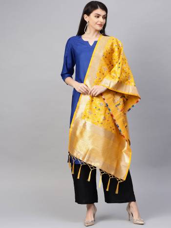 Enhance Your Look of gown and lehenga choli With Latest Trends Of?Banarasi Dupatta Beautified With Attractive Weave All Over. You Can Pair This Up With Any Kind Of Ethnic Attire And In Same Or Contrasting Color