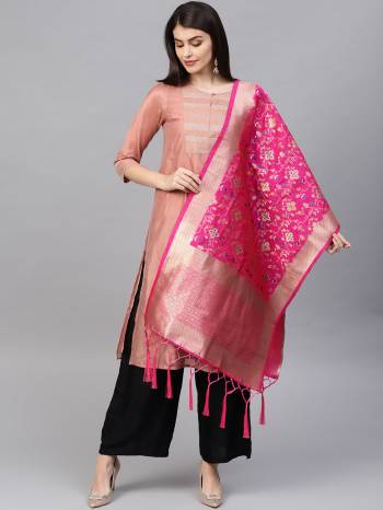 Enhance Your Look of gown and lehenga choli With Latest Trends Of?Banarasi Dupatta Beautified With Attractive Weave All Over. You Can Pair This Up With Any Kind Of Ethnic Attire And In Same Or Contrasting Color