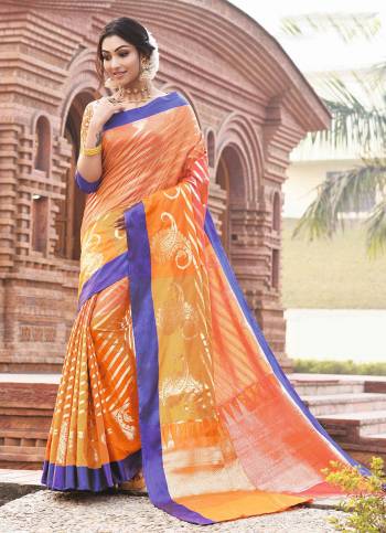 Grab This Pretty Saree For The Upcoming Festive Season With This?Heavy Woven Saree Fabricated In Art Silk Paired With Art Silk Fabricated Blouse. This Saree And Blouse Are Light Weight And Easy To Carry Throughout The Gala