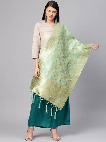 Enhance Your Look of gown and lehenga choli Or A Simple Kurti With Latest Trends Of?Banarasi Dupatta Beautified With Attractive Weave All Over. You Can Pair This Up With Any Kind Of Ethnic Attire And In Same Or Contrasting Colored Attire