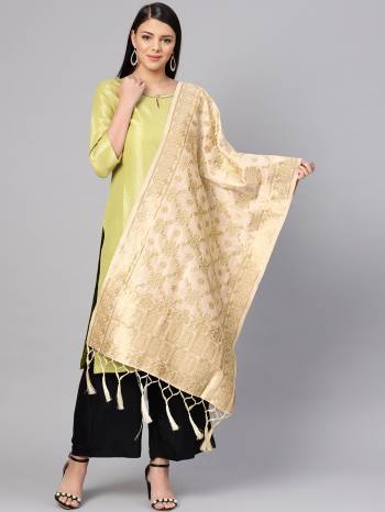 Enhance Your Look of gown and lehenga choli Or A Simple Kurti With Latest Trends Of?Banarasi Dupatta Beautified With Attractive Weave All Over. You Can Pair This Up With Any Kind Of Ethnic Attire And In Same Or Contrasting Colored Attire