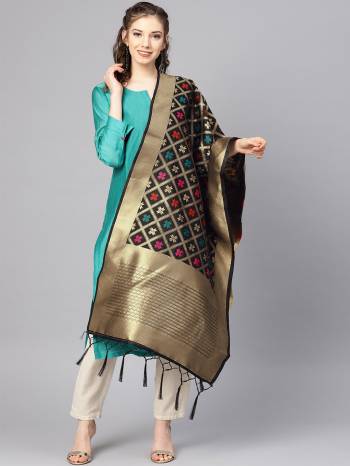 For A Proper Traditional Look, Pair Up Your Simple Attire With This Trendy Banarasi Art Silk Fabricated Dupatta. It Is Beautified With Weave All Over. Also It Is Light In Weight And Easy To Carry All Day Long.