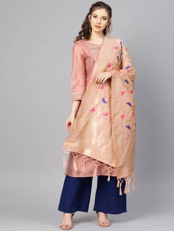 Enhance Your Look of gown and lehenga choli Or A Simple Kurti With Latest Trends Of Banarasi Dupatta Beautified With Attractive Weave All Over. You Can Pair This Up With Any Kind Of Ethnic Attire And In Same Or Contrasting Colored Attire.