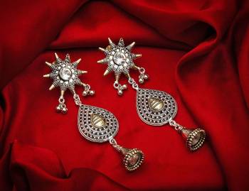 Buy This Pretty Pair Of Earrings In Silver Color Which Can Be Paired With Colored Attire. These Earrings Will Give A Pretty Elegant Look Which Will Earn You Lots Of Compliments From Onlookers.