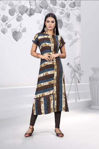 Add This Pretty Readymade Kurti To Your Wardrobe For Your Casual And Semi-Casual Wear. This pretty Kurti Is Fabricated on Rayon Which Ensures Superb Comfort And Also It Is Easy To Care For.