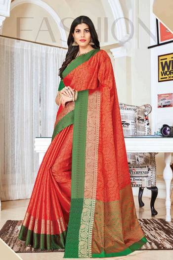 Grab This Brautiful Heavy Weaved Designer Saree For The Upcoming Festive And Wedding Season. This Saree And Blouse Are Fabricated Jacquard Silk With Detailed Weave All Over. Buy Now.