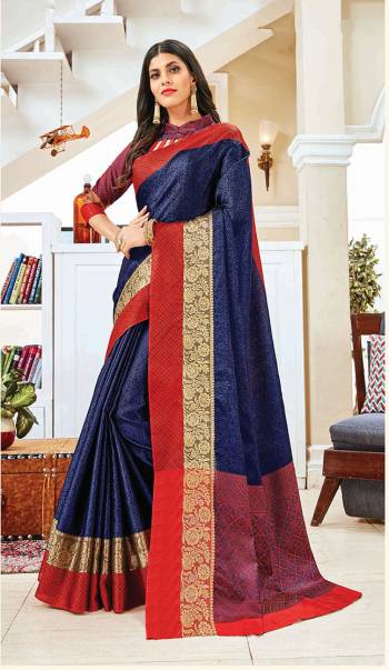 Grab This Brautiful Heavy Weaved Designer Saree For The Upcoming Festive And Wedding Season. This Saree And Blouse Are Fabricated Jacquard Silk With Detailed Weave All Over. Buy Now.