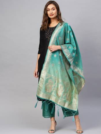 For A Proper Traditional Look, Pair Up Your Simple Attire With This Trendy Banarasi Art Silk Fabricated Dupatta. It Is Beautified With Weave All Over. Also It Is Light In Weight And Easy To Carry All Day Long