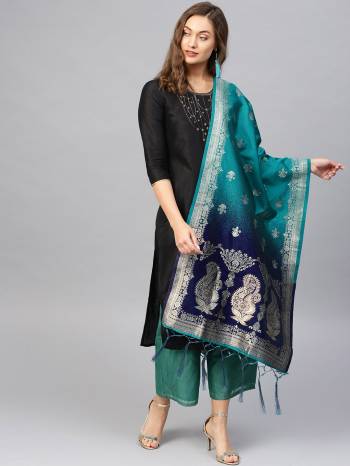 For A Proper Traditional Look, Pair Up Your Simple Attire With This Trendy Banarasi Art Silk Fabricated Dupatta. It Is Beautified With Weave All Over. Also It Is Light In Weight And Easy To Carry All Day Long