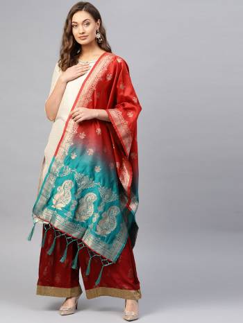 For A Proper Traditional Look, Pair Up Your Simple Attire With This Trendy Banarasi Art Silk Fabricated Dupatta. It Is Beautified With Weave All Over. Also It Is Light In Weight And Easy To Carry All Day Long