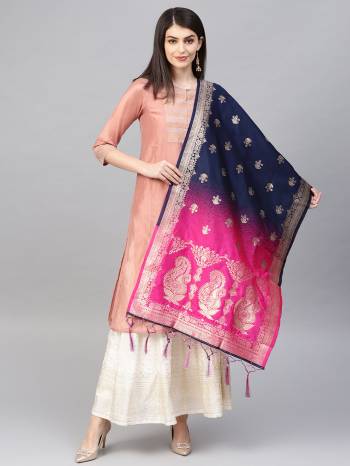 Enhance Your Look of gown and lehenga choli Or A Simple Kurti With Latest Trends Of Banarasi Dupatta Beautified With Attractive Weave All Over. You Can Pair This Up With Any Kind Of Ethnic Attire And In Same Or Contrasting Colored Attire.?