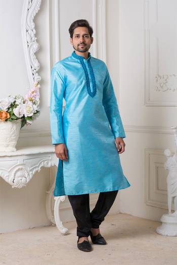 Grab This Amazing Pair Of Kurta And Chudidar For Men Fabricated On Art Silk.?This Kurta Is Suitable For Festive Wear Or Any Wedding Functions. It Is Light In Weight and Can Be Paired With Any Kind Of Bottom Like Chudidar, Pyjama Or Even Denims. Its Fabric Is Soft Towards Skin And Avialable In All Sizes. Buy Now.