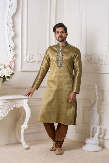 Grab This Amazing Pair Of Kurta And Chudidar For Men Fabricated On Art Silk.?This Kurta Is Suitable For Festive Wear Or Any Wedding Functions. It Is Light In Weight and Can Be Paired With Any Kind Of Bottom Like Chudidar, Pyjama Or Even Denims. Its Fabric Is Soft Towards Skin And Avialable In All Sizes. Buy Now.