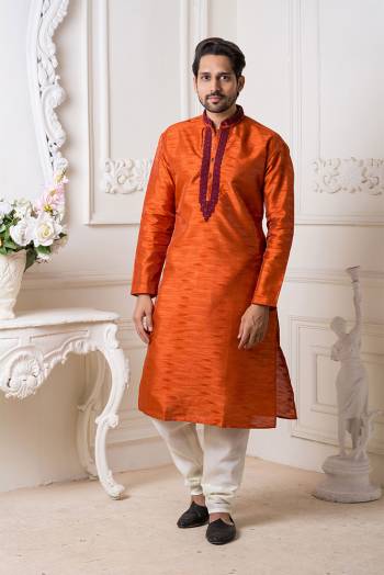 Grab This Amazing Pair Of Kurta And Chudidar For Men Fabricated On Art Silk.?This Kurta Is Suitable For Festive Wear Or Any Wedding Functions. It Is Light In Weight and Can Be Paired With Any Kind Of Bottom Like Chudidar, Pyjama Or Even Denims. Its Fabric Is Soft Towards Skin And Avialable In All Sizes. Buy Now.