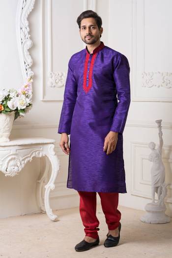 Grab This Amazing Pair Of Kurta And Chudidar For Men Fabricated On Art Silk.?This Kurta Is Suitable For Festive Wear Or Any Wedding Functions. It Is Light In Weight and Can Be Paired With Any Kind Of Bottom Like Chudidar, Pyjama Or Even Denims. Its Fabric Is Soft Towards Skin And Avialable In All Sizes. Buy Now.