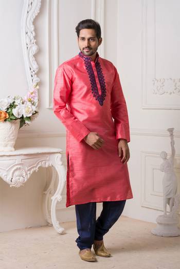 Grab This Amazing Pair Of Kurta And Chudidar For Men Fabricated On Art Silk.?This Kurta Is Suitable For Festive Wear Or Any Wedding Functions. It Is Light In Weight and Can Be Paired With Any Kind Of Bottom Like Chudidar, Pyjama Or Even Denims. Its Fabric Is Soft Towards Skin And Avialable In All Sizes. Buy Now.