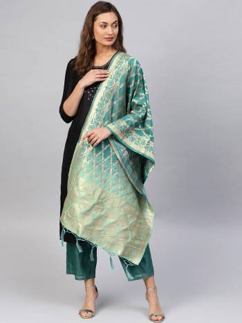 For A Proper Traditional Look, Pair Up Your Simple Attire With This Trendy Banarasi Art Silk Fabricated Dupatta. It Is Beautified With Weave All Over. Also It Is Light In Weight And Easy To Carry All Day Long