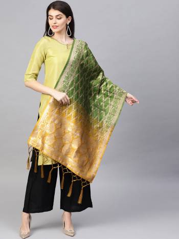 Enhance Your Look of gown and lehenga choli Or A Simple Kurti With Latest Trends Of Banarasi Dupatta Beautified With Attractive Weave All Over. You Can Pair This Up With Any Kind Of Ethnic Attire And In Same Or Contrasting Colored Attire