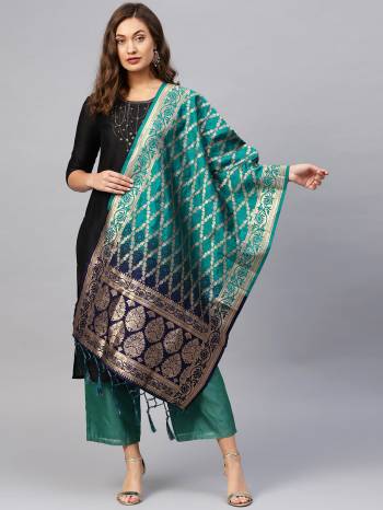 For A Proper Traditional Look, Pair Up Your Simple Attire With This Trendy Banarasi Art Silk Fabricated Dupatta. It Is Beautified With Weave All Over. Also It Is Light In Weight And Easy To Carry All Day Long