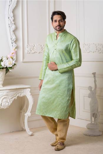 Grab This Amazing Pair Of Kurta And Chudidar For Men Fabricated On Art Silk.?This Kurta Is Suitable For Festive Wear Or Any Wedding Functions. It Is Light In Weight and Can Be Paired With Any Kind Of Bottom Like Chudidar, Pyjama Or Even Denims. Its Fabric Is Soft Towards Skin And Avialable In All Sizes. Buy Now.