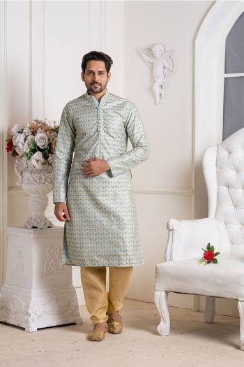 Grab This Amazing Pair Of Kurta And Chudidar For Men Fabricated On Art Silk.?This Kurta Is Suitable For Festive Wear Or Any Wedding Functions. It Is Light In Weight and Can Be Paired With Any Kind Of Bottom Like Chudidar, Pyjama Or Even Denims. Its Fabric Is Soft Towards Skin And Avialable In All Sizes. Buy Now.