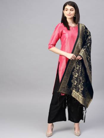 Enhance Your Look of gown and lehenga choli Or A Simple Kurti With Latest Trends Of Banarasi Dupatta Beautified With Attractive Weave All Over. You Can Pair This Up With Any Kind Of Ethnic Attire And In Same Or Contrasting Colored Attire