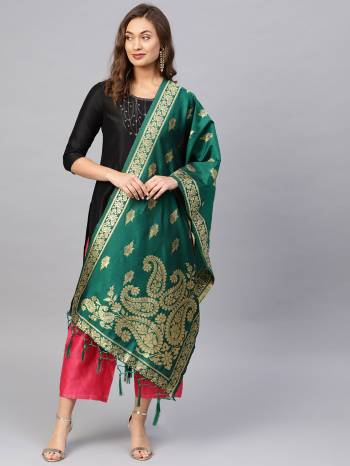 Enhance Your Look of gown and lehenga choli Or A Simple Kurti With Latest Trends Of Banarasi Dupatta Beautified With Attractive Weave All Over. You Can Pair This Up With Any Kind Of Ethnic Attire And In Same Or Contrasting Colored Attire