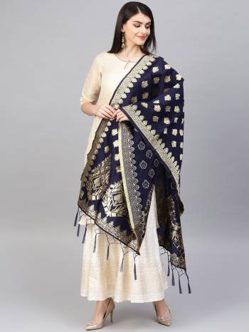 Enhance Your Look of gown and lehenga choli Or A Simple Kurti With Latest Trends Of Banarasi Dupatta Beautified With Attractive Weave All Over. You Can Pair This Up With Any Kind Of Ethnic Attire And In Same Or Contrasting Colored Attire