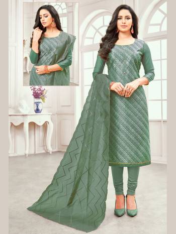 Look Pretty In This Simple And Elegant Looking Embroidered Dress Material In Teal Green Color. Its Thread Embroidered Top And Dupatta are Fabricated on Cotton Satin Paired With Cotton Fabricated Plain Bottom. Buy Now.