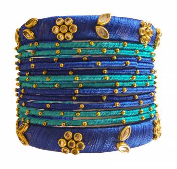 Grab This Beautiful Set Of Bangles To Pair Up With Your Ethnic?Wear, You Can Also Mix It With Other Plain Bangles For More Heavy Look. It Is Made With Resham Thread And Beautified With Stone Work, Pair These Up With Same Or Any Contrasting Colored Ethnic Attire.