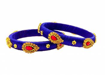 Get This Lovely Pair Of Bangles To Wear It With Your Ethnic Wear. This Pretty Pair Can Be Wore Single Or Can Be Mixed With Other Simple Bangles For Heavy Look.