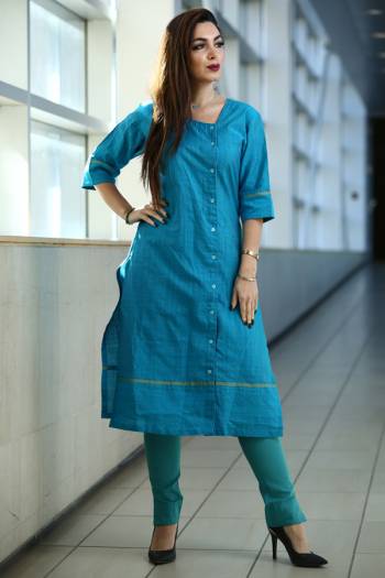 Grab This Readymade Pair Of Kurti With Bottom For Your Casual Or Semi-Casual Wear. This Readymade Kurti Is Fabricated On Organic Cotton Paired With Readymade Bottom Fabricated On Khadi. Buy This Pair Now.