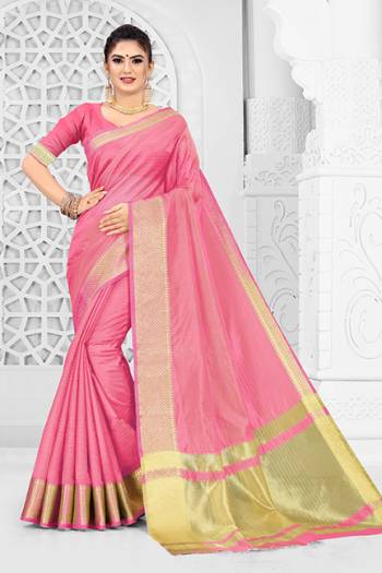 Simple And Elegant Looking Saree Is Here For Your Semi-Casuals Or Festive Wear. This Pretty Saree Is Fabricated On Orgenza Silk Paired With Art Silk Fabricated Blouse. It Is Light In Weight And Easy To Carry All Day Long. 