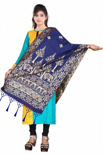 Enhance Your Look of gown and lehenga choli Or A Simple Kurti With Latest Trends Of Banarasi Dupatta Beautified With Attractive Weave All Over. You Can Pair This Up With Any Kind Of Ethnic Attire And In Same Or Contrasting Colored Attire