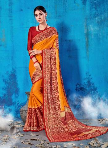 For Your Semi-Casual Wear, Grab This Pretty Saree In Musturd Yellow Color Paired With Maroon Colored Blouse. This Saree And Blouse Are Fabricated On Soft Silk Beautified With Prints All Over. This Saree Is Light Weight, Soft Towards Skin And Easy To Carry All Day Long. 