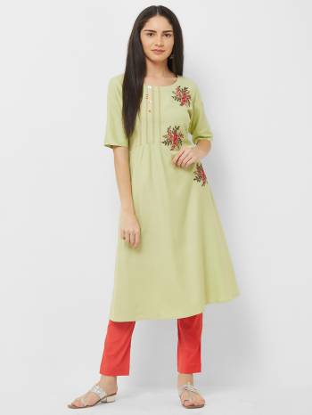 You Will Earn Lots Of Compliments Wearing This Pretty Readymade Kurti In Pastel Green Color Fabricated On Soft Cotton. This Kurti Is Available In All Regular Sizes. Buy Now.