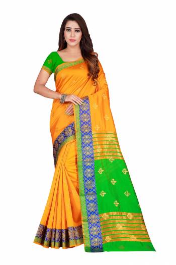 Flaunt Your Rich And Elegant Wearing This Pretty Attractive Weaved Saree. This Saree And Blouse Are Fabricated On Banarasi Art Silk Beautified Weave All Over. It Is Light Weight and Easy To Drape.
