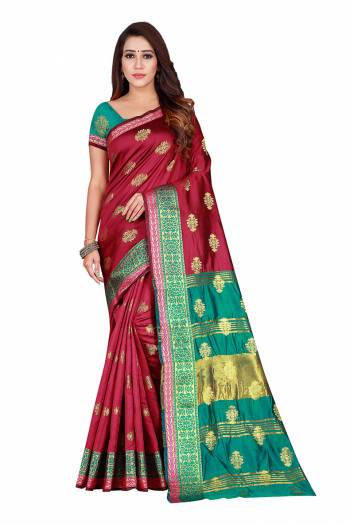 Celebrate This Festive Season With Beauty And Comfort Wearing This Designer Silk Based Saree. This Saree And Blouse Are Fabricated on Banarasi Art Silk Beautified With Weave. Its Rich Fabric Is Durable , Light Weight And Easy To Carry All Day Long. 