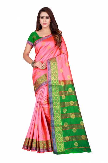 Celebrate This Festive Season With Beauty And Comfort Wearing This Designer Silk Based Saree. This Saree And Blouse Are Fabricated on Banarasi Art Silk Beautified With Weave. Its Rich Fabric Is Durable , Light Weight And Easy To Carry All Day Long. 