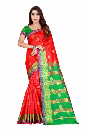 Flaunt Your Rich And Elegant Wearing This Pretty Attractive Weaved Saree. This Saree And Blouse Are Fabricated On Banarasi Art Silk Beautified Weave All Over. It Is Light Weight and Easy To Drape.