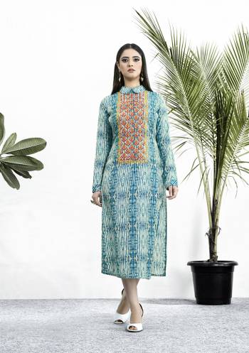 Simple And Elegant Looking Designer Readymade Kurti Is Here In Blue Color Fabricated On Muslin. It Is Beautified With Digital Print And Resham Embroidery. Its Soft Fabric Ensures Superb Comfort All Day Long. Also It Is Available In All Regular Sizes. Buy Now.