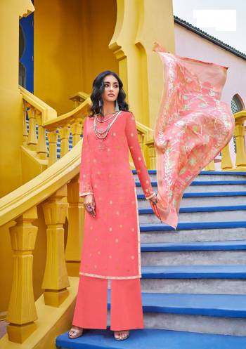 Look Pretty In This Pink Colored Designer Straight Suit. Its Lovely Top Is Fabricated On Georgette Silk Paired With Nylon Bottom And Super Net Dupatta. All Its Fabrics Are Light Weight And Easy To Carry All Day Long. 