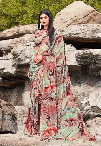 Celebrate This Festive Season With Beauty And Comfort Wearing This Lovely Colorful Saree In Multi Color. This Saree And Blouse Are Chiffon Based Which IS Light Weight, Durable And Easy To Care For.