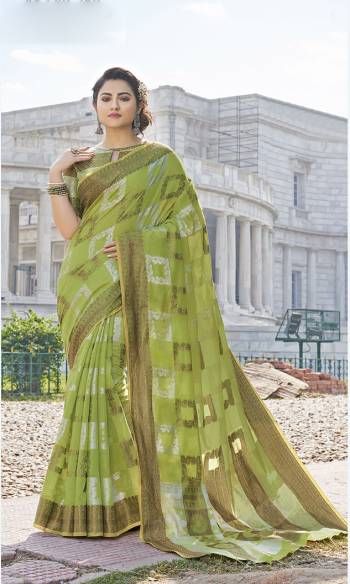 Rich Traditional Looking Designer Saree Is Here In Green Color. This Lovely Weaved Saree And Blouse Are Fabricated On Handloom Cotton. This Saree Is Suitable For All Occasion Wear And Even For Weddings By Pairing It With Heavy Jewellery. Buy Now.