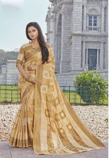 Rich Traditional Looking Designer Saree Is Here In Occur Yellow Color. This Lovely Weaved Saree And Blouse Are Fabricated On Handloom Cotton. This Saree Is Suitable For All Occasion Wear And Even For Weddings By Pairing It With Heavy Jewellery. Buy Now.